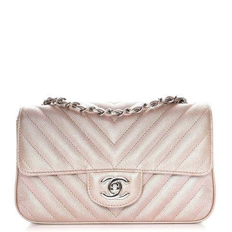 chanel classic flapbag mini rectangle chevron pink gold caviar|Flap Bags .